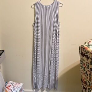 J. Jill Black and White Striped Maxi Dress